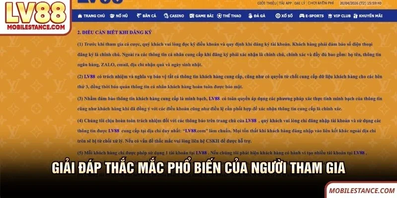 Giải đáp thắc mắc phổ biến của người tham gia