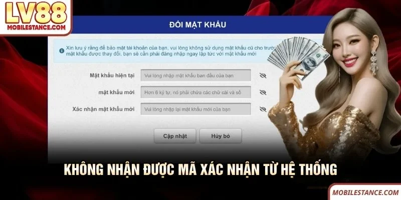 Không nhận được mã xác nhận từ hệ thống