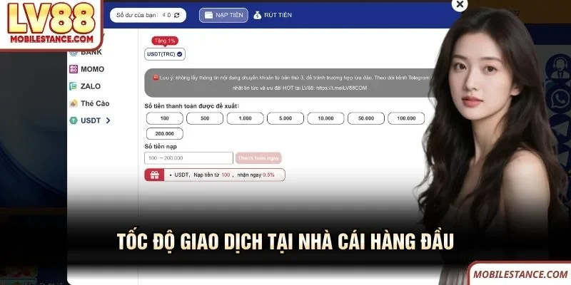 Tốc độ giao dịch tại nhà cái hàng đầu 